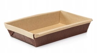 Foremki papierowe PLUMCAKE prostokątne brązowo-beżowe 195 x 118 x 40 10 sztuk