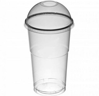 KUBKI plastikowe 300ml + WIECZKA pokrywki z otworem BUBBLE TEA Ø78mm 50 szt