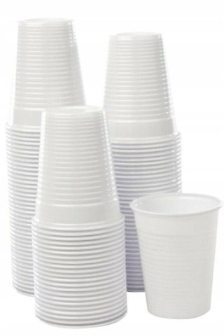 KUBKI plastikowe BIAŁE kubeczki wielorazowe REUSE 200ml 100 sztuk