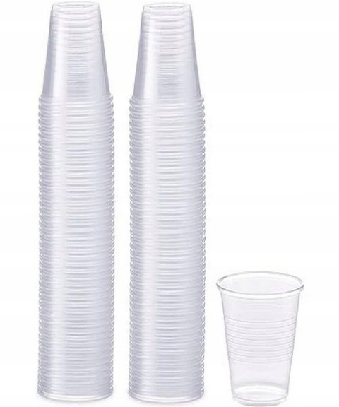 KUBKI plastikowe do napojów PRZEZROCZYSTE REUSE wielorazowe 200ml 100 sztuk