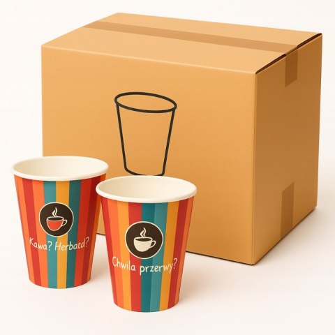 Kubki papierowe do kawy 250 ml dyspersja wodna zwolnione z SUP 1250 szt.