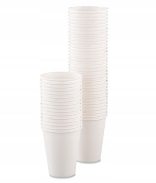 Kubki papierowe do kawy napojów jednorazowe BIAŁE 250ml 50 sztuk