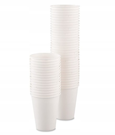 Kubki papierowe do kawy napojów jednorazowe BIAŁE 250ml 50 sztuk