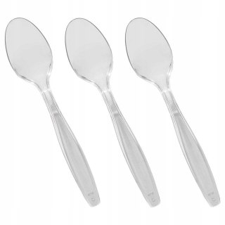 Łyżeczki do kawy plastikowe wielorazowe przezroczyste REUSE 12,5cm 50 szt