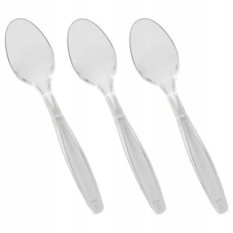 Łyżeczki do kawy plastikowe wielorazowe przezroczyste REUSE 12,5cm 50 szt