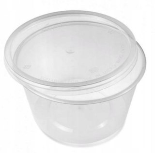 POJEMNIKI plastikowe NA ZUPĘ wielorazowe 450ml +wieczka REUSE 50szt