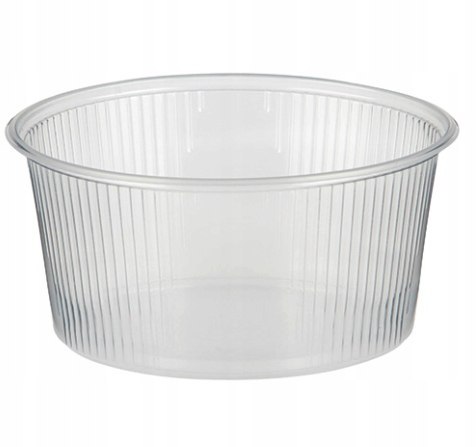 POJEMNIKI plastikowe okrągłe przezroczyste + pokrywki 250ml REUSE 100 szt