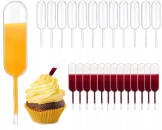 Pipety deserowe pipetki cukiernicze do deserów monoporcji 4ml 9cm 100 sztuk