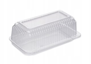 Pojemniki na ciasto plastikowe 25 x 14 x 9 cm zamykane przezroczyste 50 szt