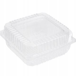 Pojemniki plastikowe na ciasto 22 × 22 × 9 cm zamykane przezroczyste 50 szt