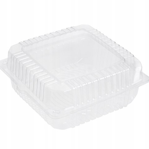 Pojemniki plastikowe na ciasto 22 × 22 × 9 cm zamykane przezroczyste 50 szt