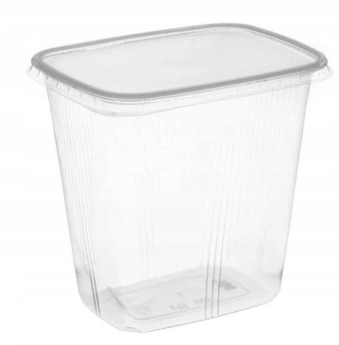 Pojemniki plastikowe z wieczkami prostokątne + pokrywki 500ml REUSE 100 szt