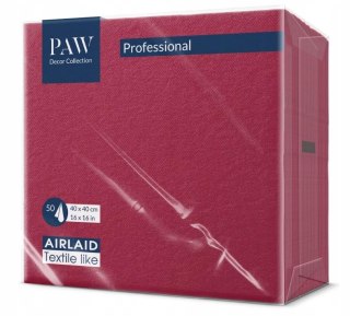 SERWETKI AIRLAID BORDO FLIZELINOWE PREMIUM PAW BORDOWE 40x40cm 50 SZT