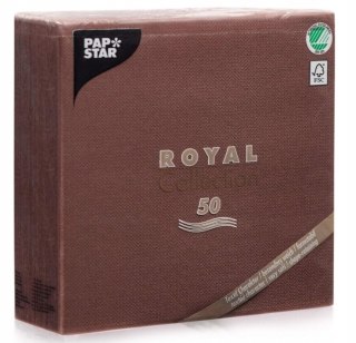 Serwetki Royal Collection PAPSTAR 3W 1/4 40 x 40 cm Airlaid brązowe 50 szt.