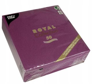 Serwetki Royal Collection PAPSTAR 3W 1/4 40 x 40 cm Airlaid fiolet, fioletowe 50 szt.