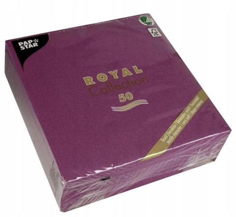 Serwetki Royal Collection PAPSTAR 3W 1/4 40 x 40 cm Airlaid fiolet, fioletowe 50 szt.