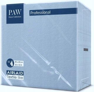 SERWETKI AIRLAID NIEBIESKIE FLIZELINOWE PREMIUM PAW BŁĘKITNE 40x40cm 50 SZT
