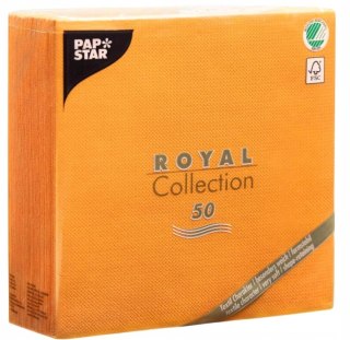 Serwetki Royal Collection PAPSTAR 3W 1/4 40 x 40 cm Airlaid pomarańczowe 50 szt.