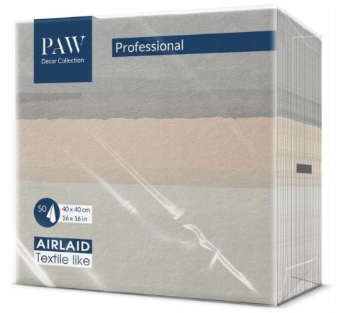 SERWETKI Beżowa Harmonia PAW FLUID BEIGE AIRALID BEŻ PREMIUM 40x40cm 50 SZT