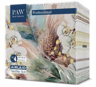 SERWETKI FLIZELINOWE PAW AIRLAID Foggy Leaves PREMIUM 40x40cm 50 szt