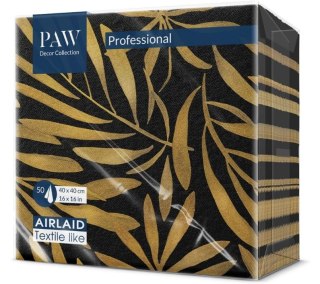SERWETKI FLIZELINOWE PAW AIRLAID GOLDEN ZŁOTE LIŚCIE PREMIUM 40x40cm 50 szt