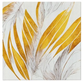 SERWETKI PAW AIRLAID FLIZELINOWE ZŁOTE PIÓRA ANGEL FEATHERS 40x40cm 50 szt