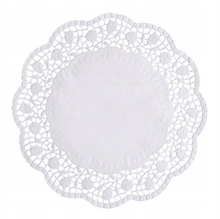 SERWETKI ażurowe papierowe pod tort ozdobne pod ciasto okrągłe 28 cm 100szt
