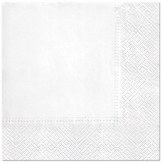 SERWETKI białe gładkie papierowe PAW DECOR 3-warstowe 33x33cm 20 sztuk
