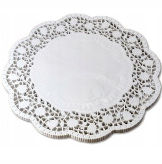 SERWETKI okrągłe papierowe pod ciasto tort ażurowe DEKORACYJNE 32cm 100szt