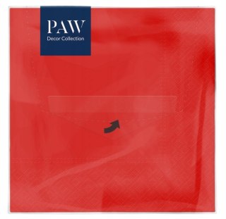 SERWETKI papierowe CZERWONE PAW DECOR 33x33cm 3 warstwowe 20 sztuk