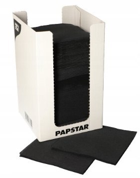 Serwetki CZARNE koktajlowe barmańskie w podajniku dozowniku 10x10cm 100szt