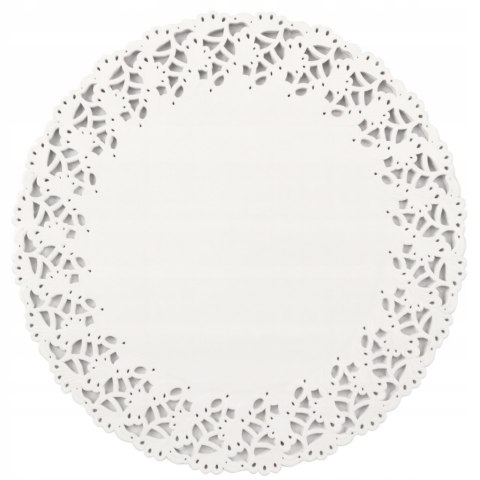 Serwetki koronkowe papierowe ażurowe porcelanowe Ø 30 cm białe 100 sztuk