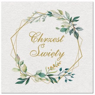 Serwetki na chrzciny PAW AIRLAID flizelinowe Chrzest Święty 40x40 cm 50 szt