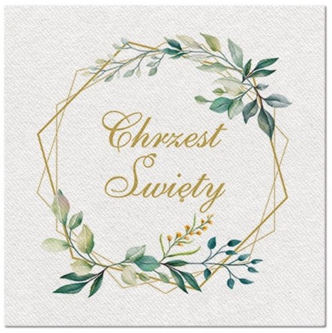 Serwetki na chrzciny PAW AIRLAID flizelinowe Chrzest Święty 40x40 cm 50 szt