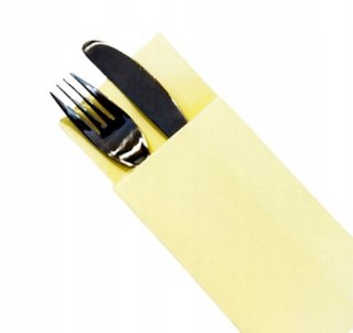 Serwetki na sztućce podłużne ŻÓŁTE pastelowe kieszonki kangurki 2-warstwy 50 szt.