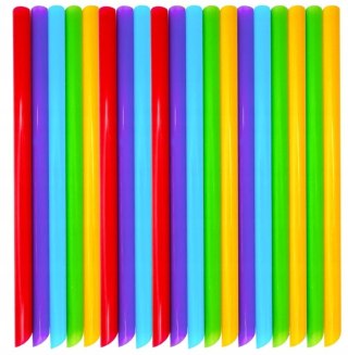 Słomki do Bubble Tea plastikowe grube rurki skośne Ø 12mm 20cm REUSE 200szt