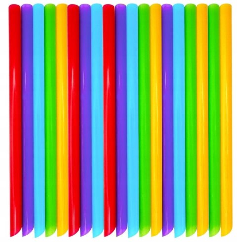 Słomki do Bubble Tea plastikowe grube rurki skośne Ø 12mm 20cm REUSE 200szt