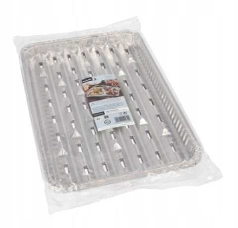 TACKI aluminiowe PROSTOKĄTNE grill grillowe 34 x 23 x 2,5 cm 5 sztuk