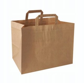 TORBY papierowe brązowe z uchwytem klockowe 25 x 32 x 22 cm 50 sztuk