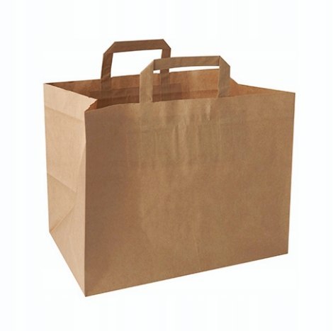 TORBY papierowe brązowe z uchwytem klockowe 25 x 32 x 22 cm 50 sztuk