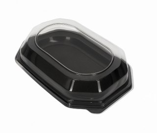 Tace cateringowe + Pokrywy patery półmiski czarne 25x35 cm 10 tac + 10 pokryw
