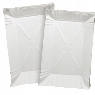 Tacki papierowe jednorazowe białe prostokątne 14 x 20 cm CLARINA 100 sztuk