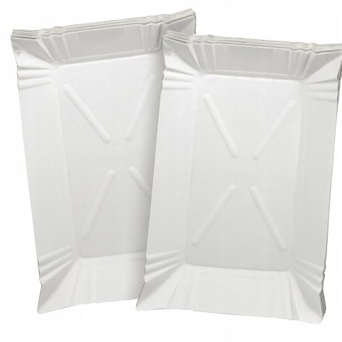 Tacki papierowe jednorazowe białe prostokątne 14 x 20 cm CLARINA 100 sztuk