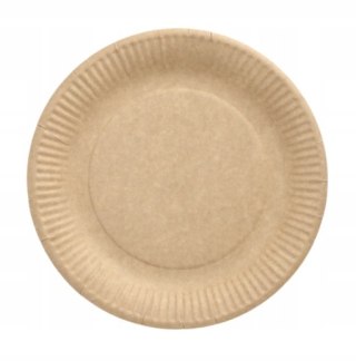 Talerzyki papierowe jednorazowe talerze brązowe kraft PURE Ø 23 cm 50 szt