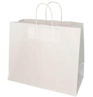 Torby papierowe 27×32×17 cm białe, skręcany uchwyt 25 sztuk