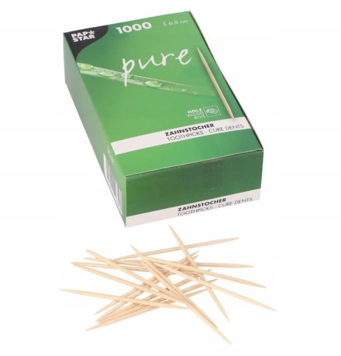 Wykałaczki drewniane patyczki PAPSTAR PURE 6,8 cm 1000 sztuk