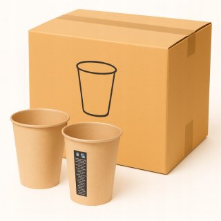 Kubki papierowe 250ml do kawy napojów zimnych i gorących kraft 1000 szt