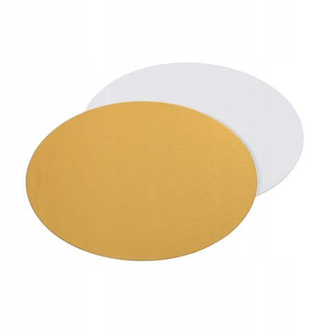 Podkłady pod tort Ø 28 cm biało złote krążki tortowe 2400 g/m² 25 sztuk