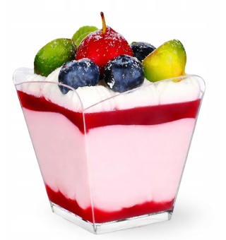 Pucharki do deserów WAVE 100 ml przezroczyste finger food pojemniki deserki 24 szt