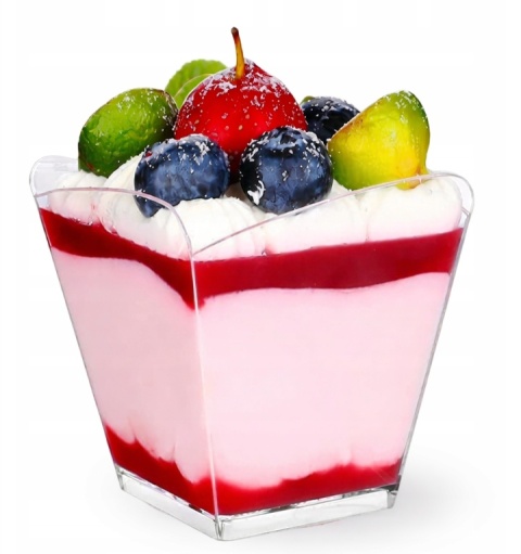 Pucharki do deserów WAVE 100 ml przezroczyste finger food pojemniki deserki 24 szt